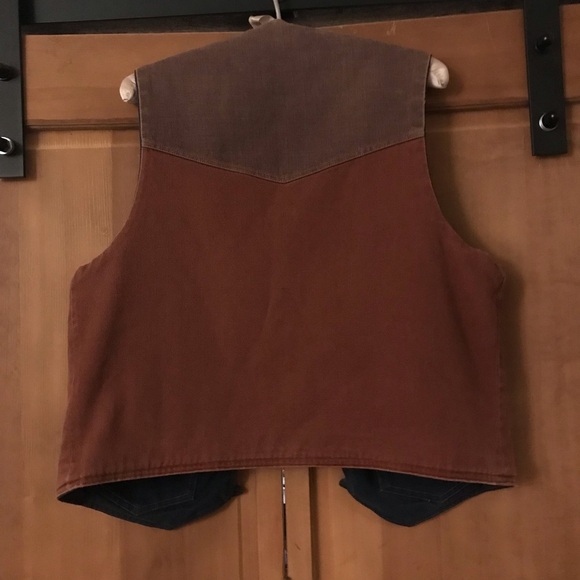 Vintage Quilted Denim Hippie Boho Paisley Vest - Picture 6 of 8